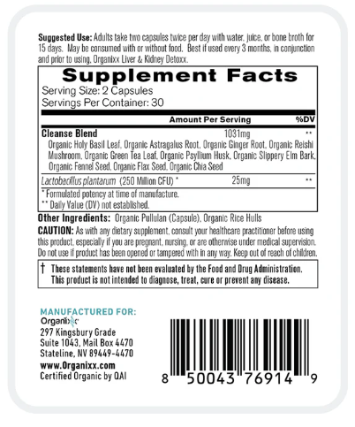 Organixx Cleanse - Colon & Lymnphatic