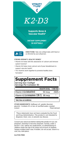 K2-D3 Vitality of Life SALE!