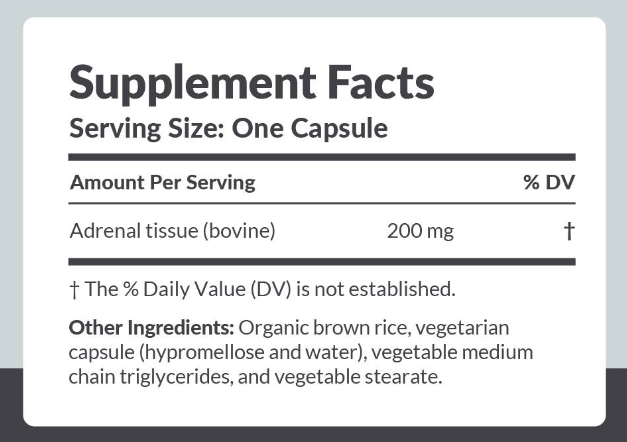 Pure Adrenal 200 180 Capsules