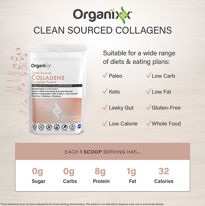Organixx Clean Sourced Collagens 20 Servings Most Popular