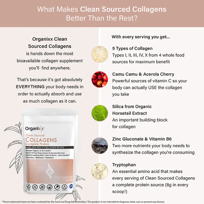 Organixx Clean Sourced Collagens 20 Servings Most Popular