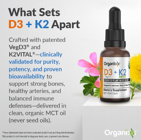 Organixx Vitamin D3 + K2